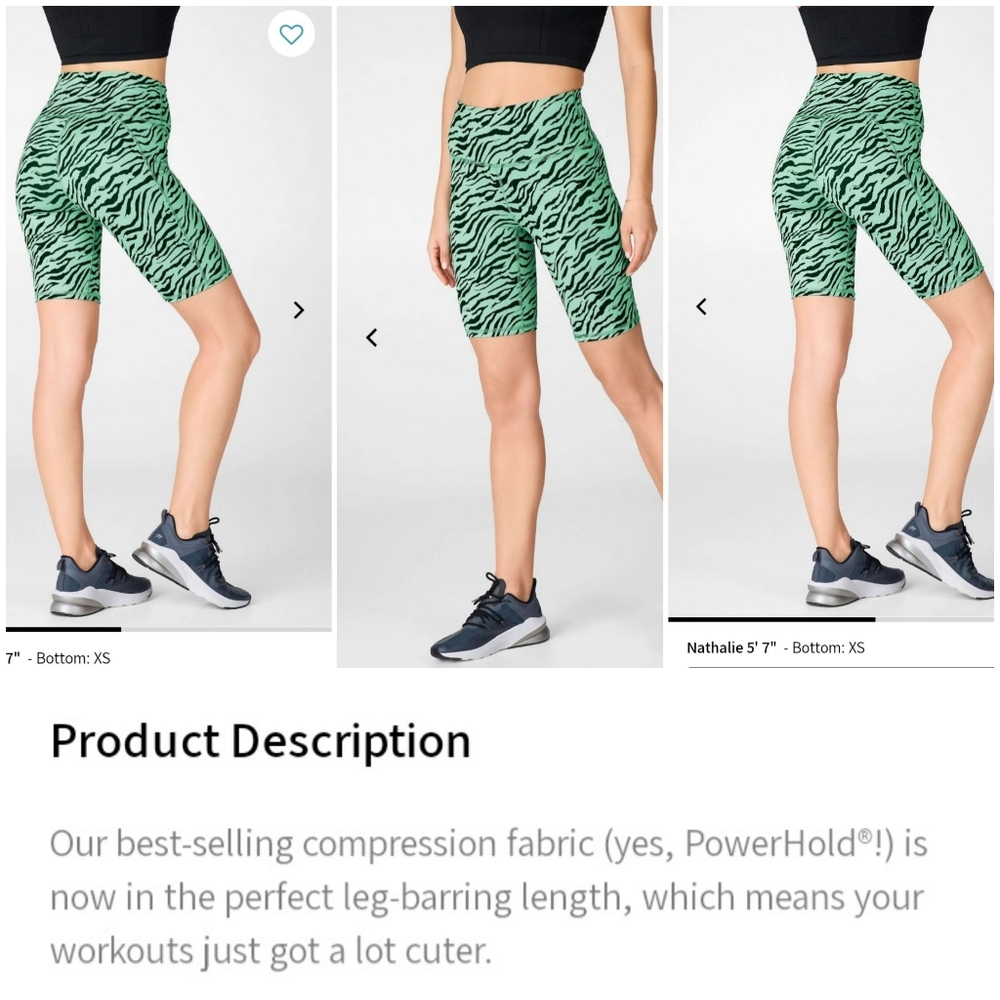 high waisted shorts,9" tiger stripe Xxs Fabletics
